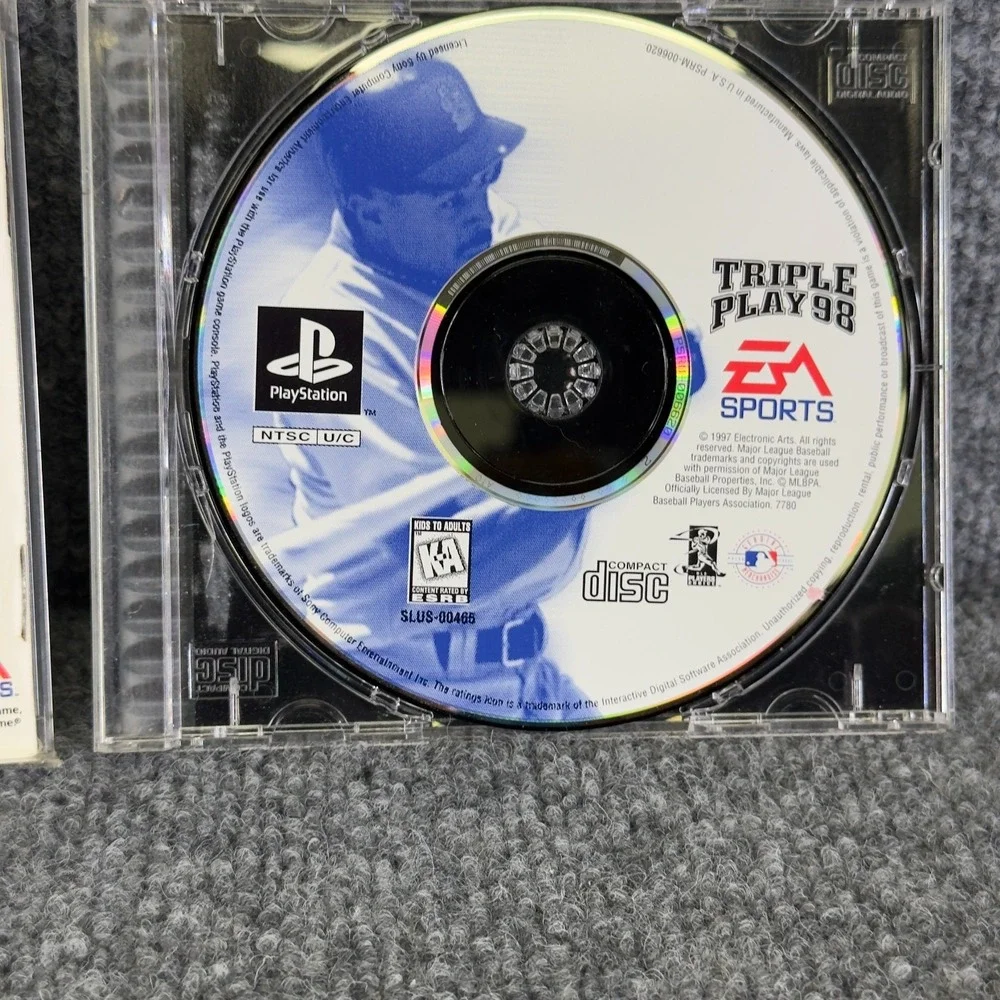 Triple Play 98 PS1 EA Sports Baseball‎ Game MLB 1997 Stats Tested Disc Only
